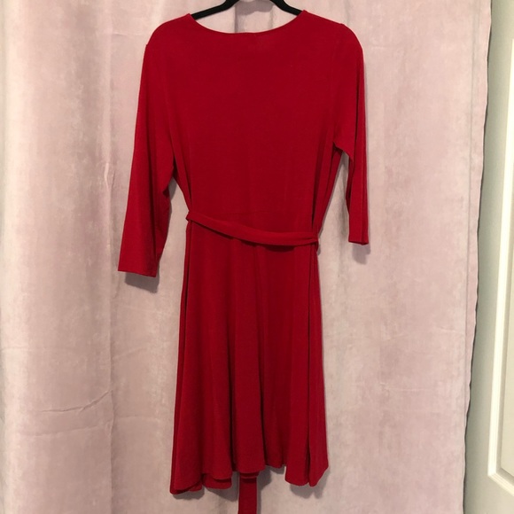 Red Wrapped Top Skater Dress Plus Size - Picture 5 of 5